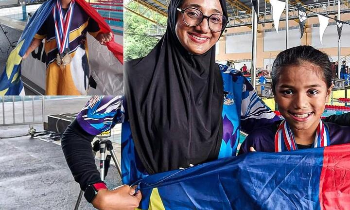 Malaysia đưa 'tiểu tiên cá' 11 tuổi đến SEA Games 32