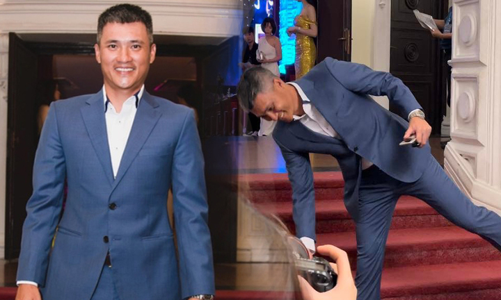 Clip: Vắng Thủy Tiên, Công Vinh lẻ bóng, ngại ngùng tạo dáng trên thảm đỏ 