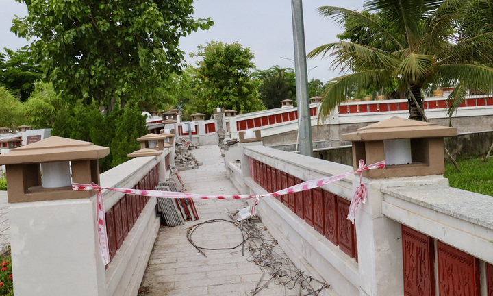 Vẫn chưa khắc phục xong lún, nứt tại Đền thờ Vua Hùng ở Cần Thơ