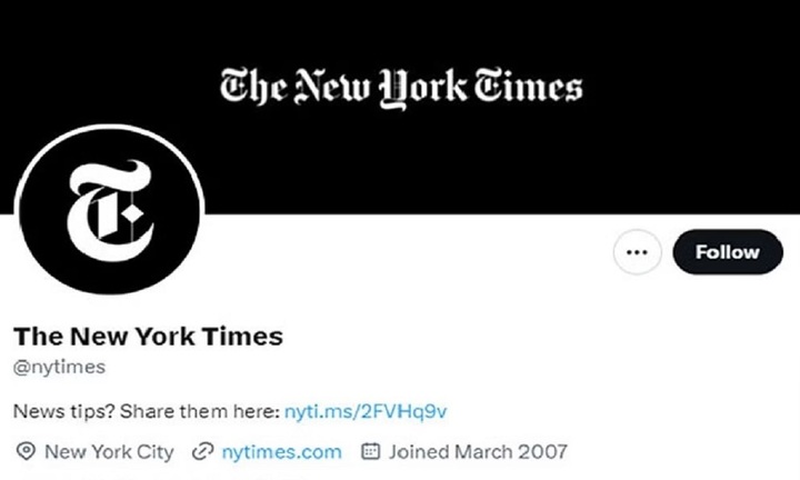 Lý do báo New York Times mất tích xanh Twitter 