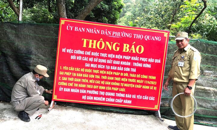 Tiếp tục cưỡng chế loạt công trình sai phạm trên bán đảo Sơn Trà