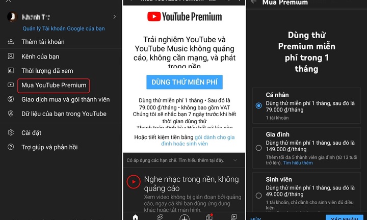 Cách đăng ký YouTube Premium tại Việt Nam