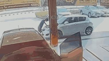 Máy nén khí ô tô nổ tung, hất văng chủ xe 