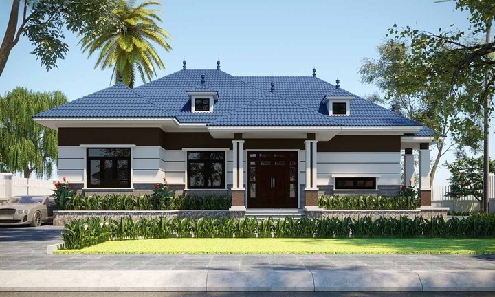 Những mẫu nhà cấp 4 có 4 phòng ngủ 150m2 có thiết kế hiện đại