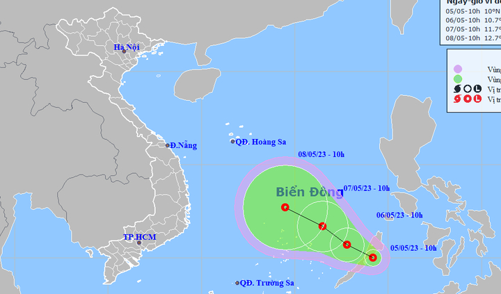 Xuất hiện áp thấp nhiệt đới gần Biển Đông