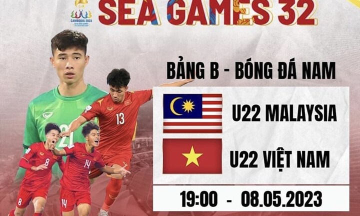 Link xem trực tiếp bóng đá U22 Việt Nam vs U22 Malaysia bảng B SEA Games 32