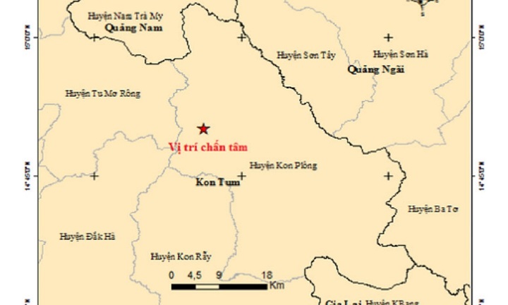 Động đất 5 ngày liên tiếp ở Kon Tum