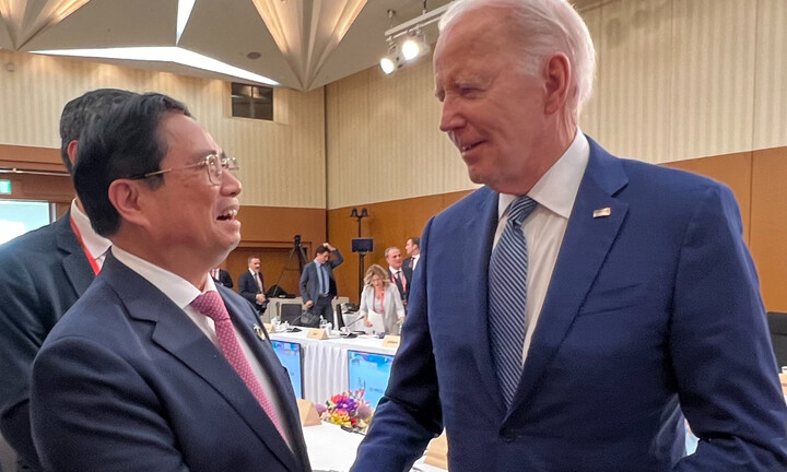 Thủ tướng Phạm Minh Chính gặp Tổng thống Mỹ Joe Biden tại Hội nghị G7 mở rộng