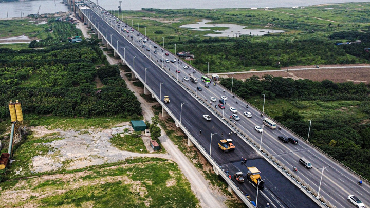 Cầu 2.500 tỷ đồng ở cửa ngõ huyết mạch Hà Nội sau 2 năm thi công