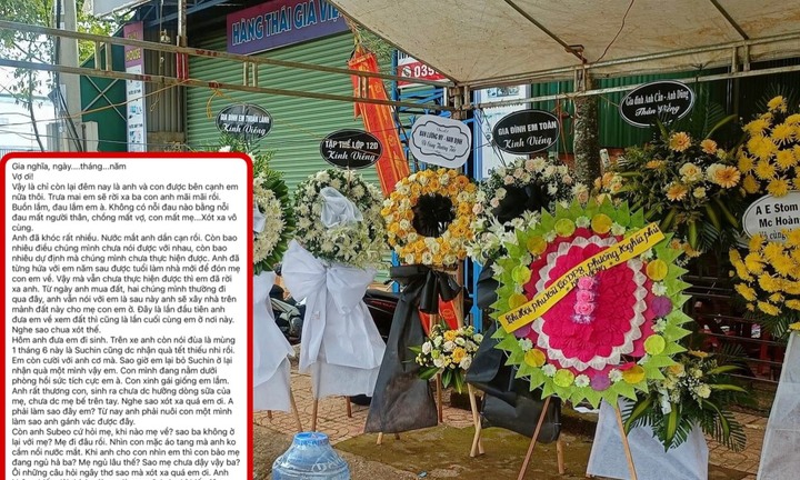 Rơi nước mắt tâm sự chồng gửi người vợ đột ngột ra đi khi sinh con