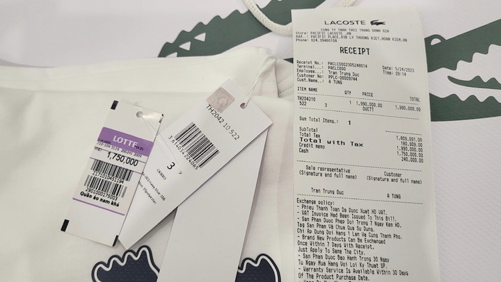 Thương hiệu Lacoste: Giá áo niêm yết một đằng, bán một nẻo