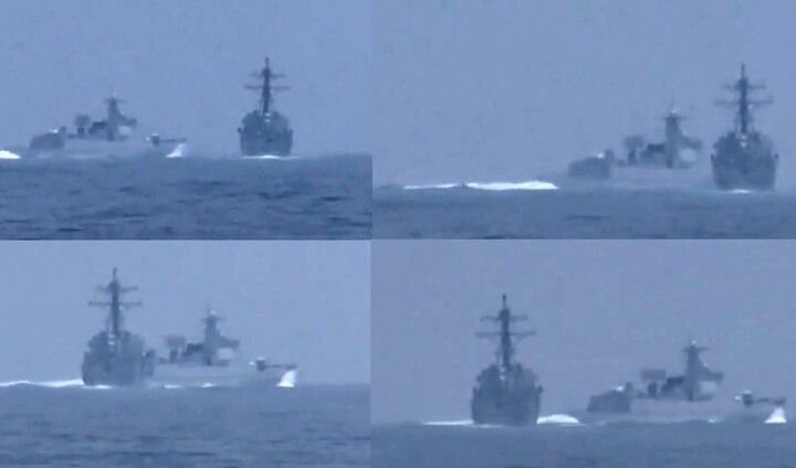 Tàu chiến Mỹ - Trung Quốc suýt xảy va chạm ở eo biển Đài Loan