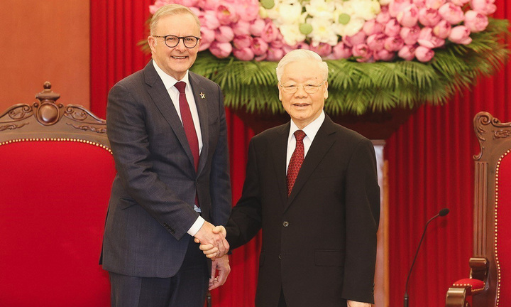 Tổng Bí thư Nguyễn Phú Trọng tiếp Thủ tướng Australia Anthony Albanese