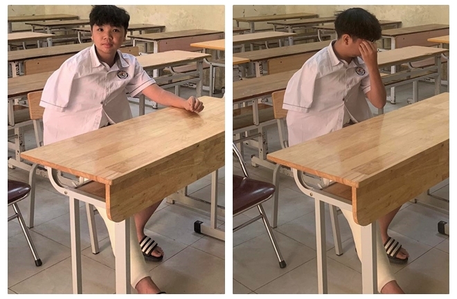Nam sinh gãy chân tay được bạn chép hộ bài thi lớp 10