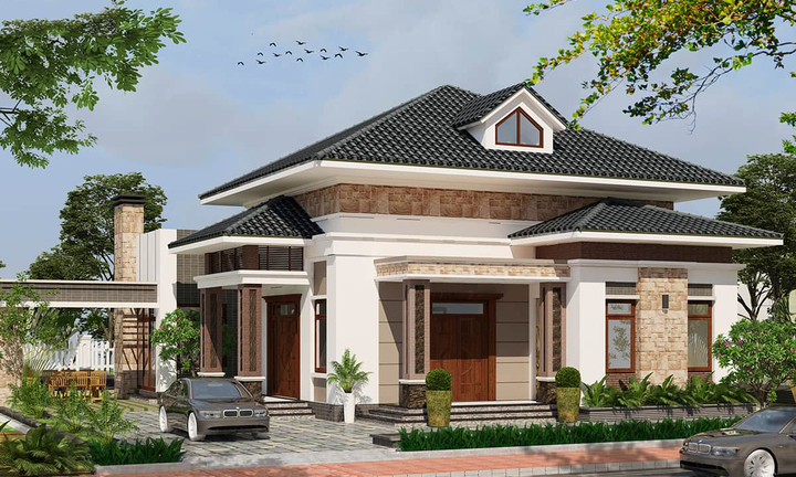 Cùng chiêm ngưỡng mẫu biệt thự 1 tầng tân cổ điển đẹp nhất hiện nay
