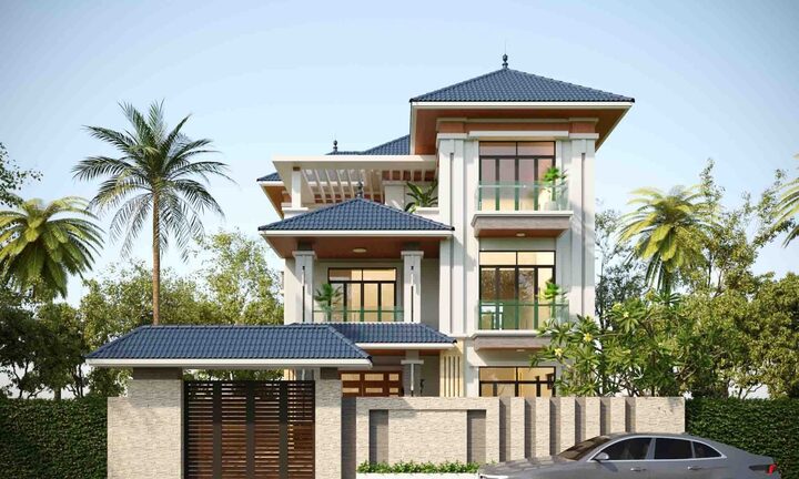 Không thể rời mắt với những mẫu biệt thự 3 tầng mái Nhật