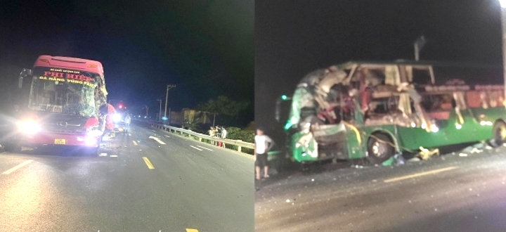 Phú Yên: Hai xe khách đâm nhau trên quốc lộ, 11 người thương vong
