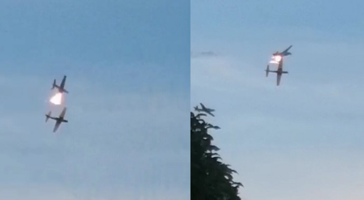 Video: Va chạm trên không, máy bay quân sự Colombia nổ tung 