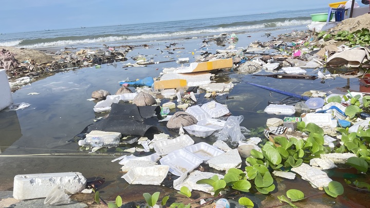 Rác bủa vây bãi biển Mũi Né, du khách bịt mũi, lắc đầu ngán ngẩm