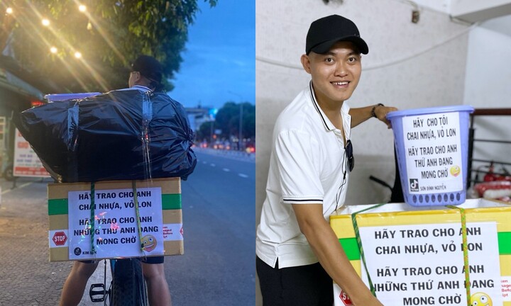 Đạp xe lượm ve chai, tặng tiền cho người nghèo ở TP.HCM 