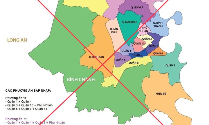 Ba phương án sáp nhập 6 quận của TP.HCM lan truyền trên mạng là không chính xác