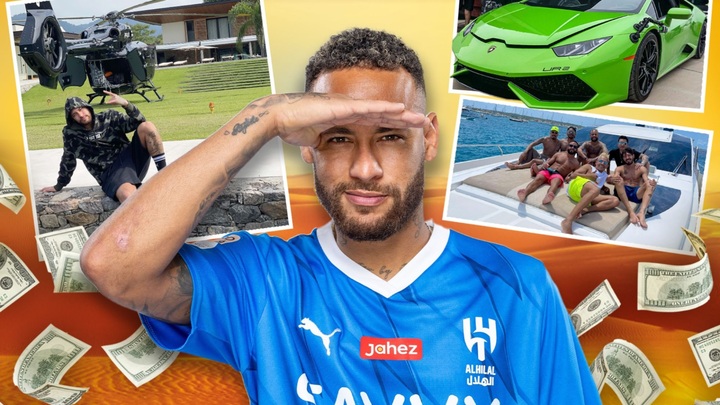 Neymar lives like a king, with a private jet, supercars, and a mansion in Saudi Arabia.