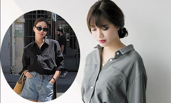 Cách mặc đẹp với áo sơ mi tối màu