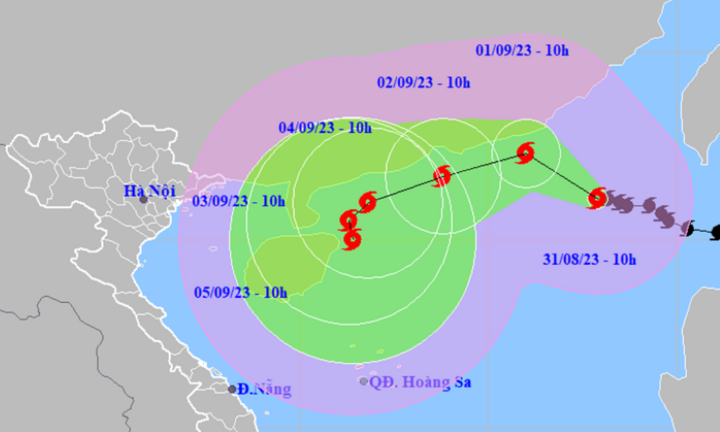 Tin bão số 3 ngày 31/8 và dự báo thời tiết dịp lễ 2/9 