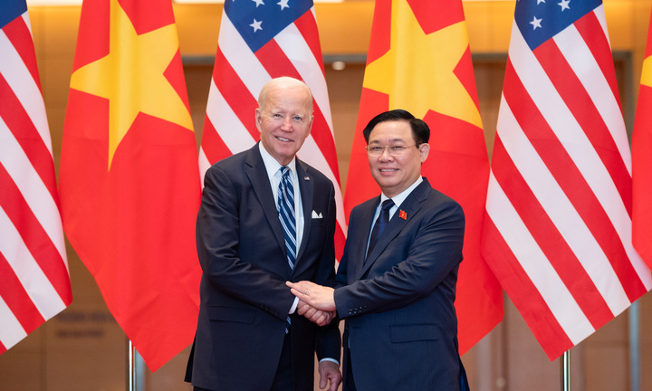Chủ tịch Quốc hội Vương Đình Huệ hội kiến Tổng thống Hoa Kỳ Joe Biden