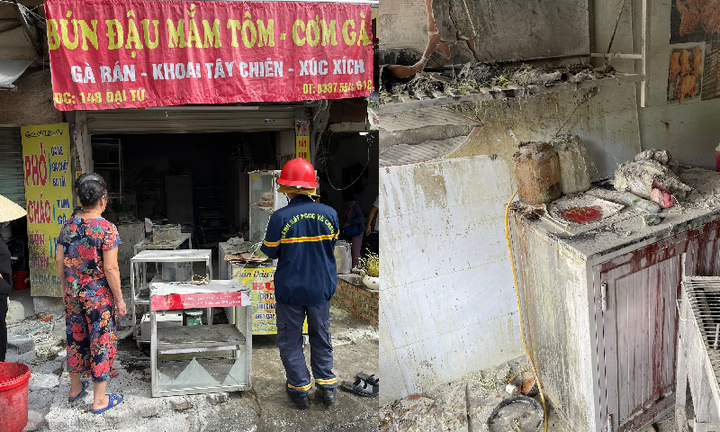 Cháy cửa hàng bún đậu mắm tôm trên phố Hà Nội