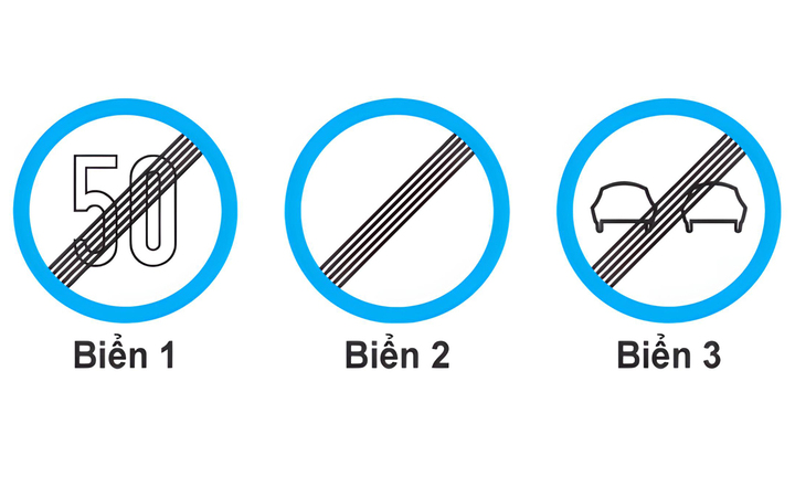 Biển nào báo hiệu hết cấm vượt?
