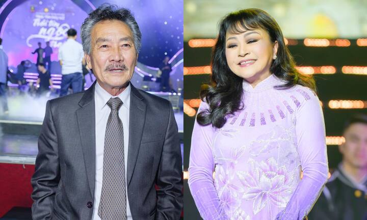 Chồng chăm sóc danh ca Hương Lan trong hậu trường