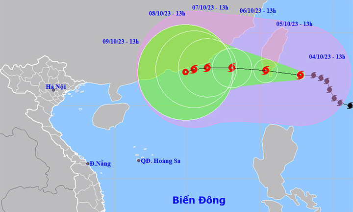 Bão Koinu giật cấp 17, đổi hướng di chuyển trước khi vào Biển Đông