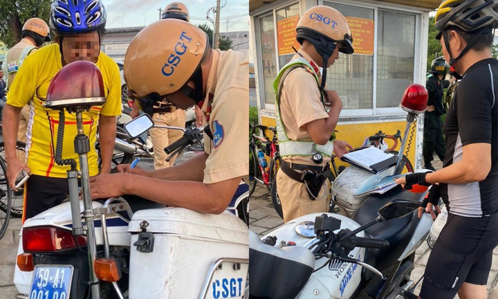 Công an TP.HCM phạt 8 người đi xe đạp vào đường cấm