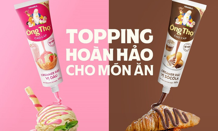 Ông Thọ sáng tạo đổi mới với dòng sản phẩm Topping từ sữa vị Sô cô la & Dâu