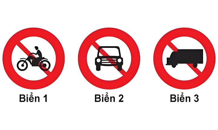 Gặp biển nào xe mô tô 2 bánh không được đi vào?