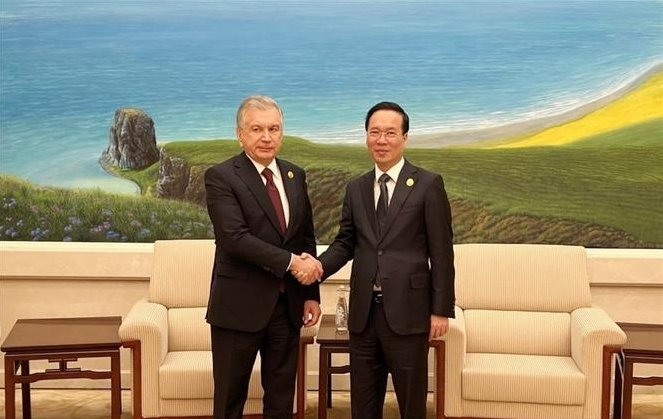Chủ tịch nước Võ Văn Thưởng gặp Tổng thống Uzbekistan