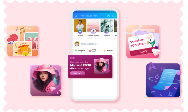 Loạt tính năng mới do AI tạo ra đang 'làm mưa làm gió' trên Zalo dịp 20/10