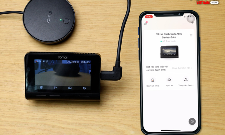 Camera hành trình 70mai A810 cập nhật 4G giám sát đỗ xe từ xa qua smartphone