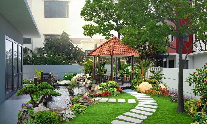 Mẫu thiết kế sân vườn đẹp dành cho nhà cấp 4
