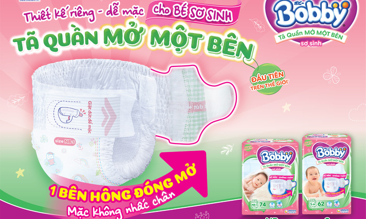 Ấn tượng Tã Quần Mở Một Bên dành cho bé sơ sinh 