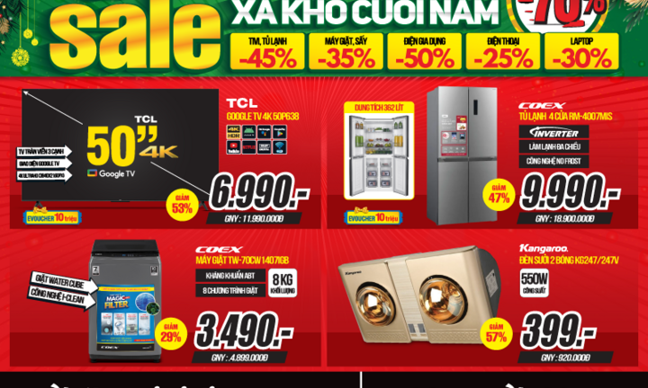Xả kho cuối năm, siêu thị điện máy giảm đến 70% kích cầu mua sắm