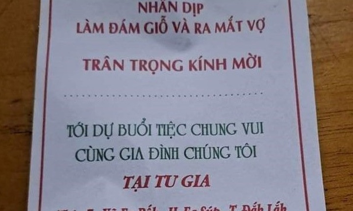 Xôn xao tấm thiệp mời dự đám giỗ vợ cũ và ra mắt vợ mới của cụ ông 81 tuổi