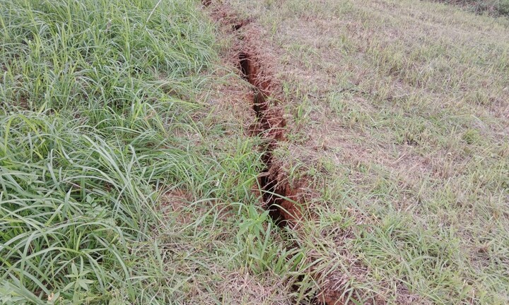 Xuất hiện vết nứt kéo dài gần 50m, sâu 2,5m tại trạm khí tượng ở Quảng Nam