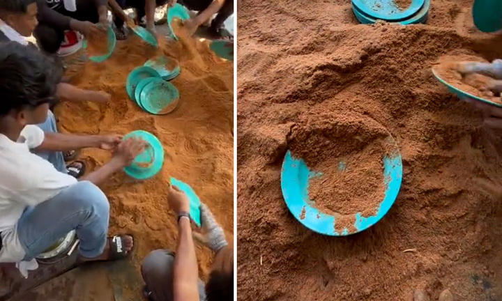 Rửa bát cỗ cưới bằng cát, bạn có dám học?