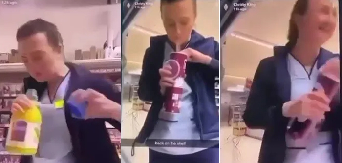 Trò đùa ác nhổ nước bọt vào đồ ăn rồi đặt lại kệ siêu thị khiến cô gái trả giá