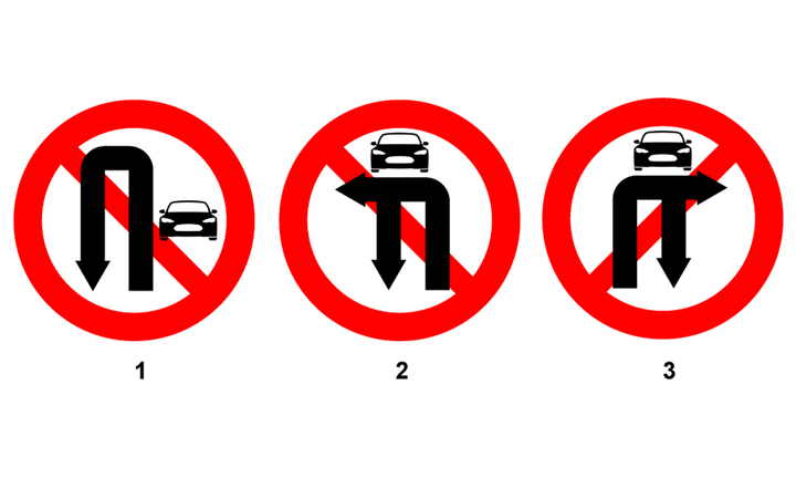 Biển nào cấm ô tô rẽ phải và quay đầu xe?