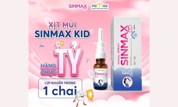 Xịt mũi Sinmax Kid: Xịt mũi an toàn cho trẻ nhỏ và bà bầu