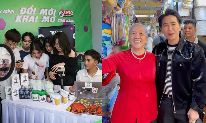 TP.HCM: Tiktoker, sinh viên livestream bán hàng cùng tiểu thương chợ Bến Thành