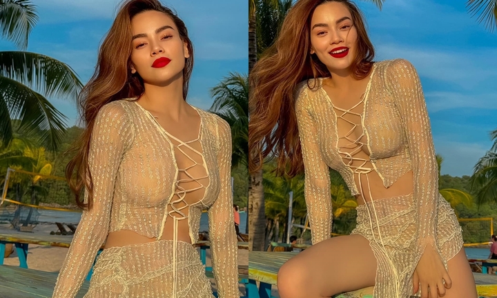 Hồ Ngọc Hà khoe vóc dáng gợi cảm trên bãi biển